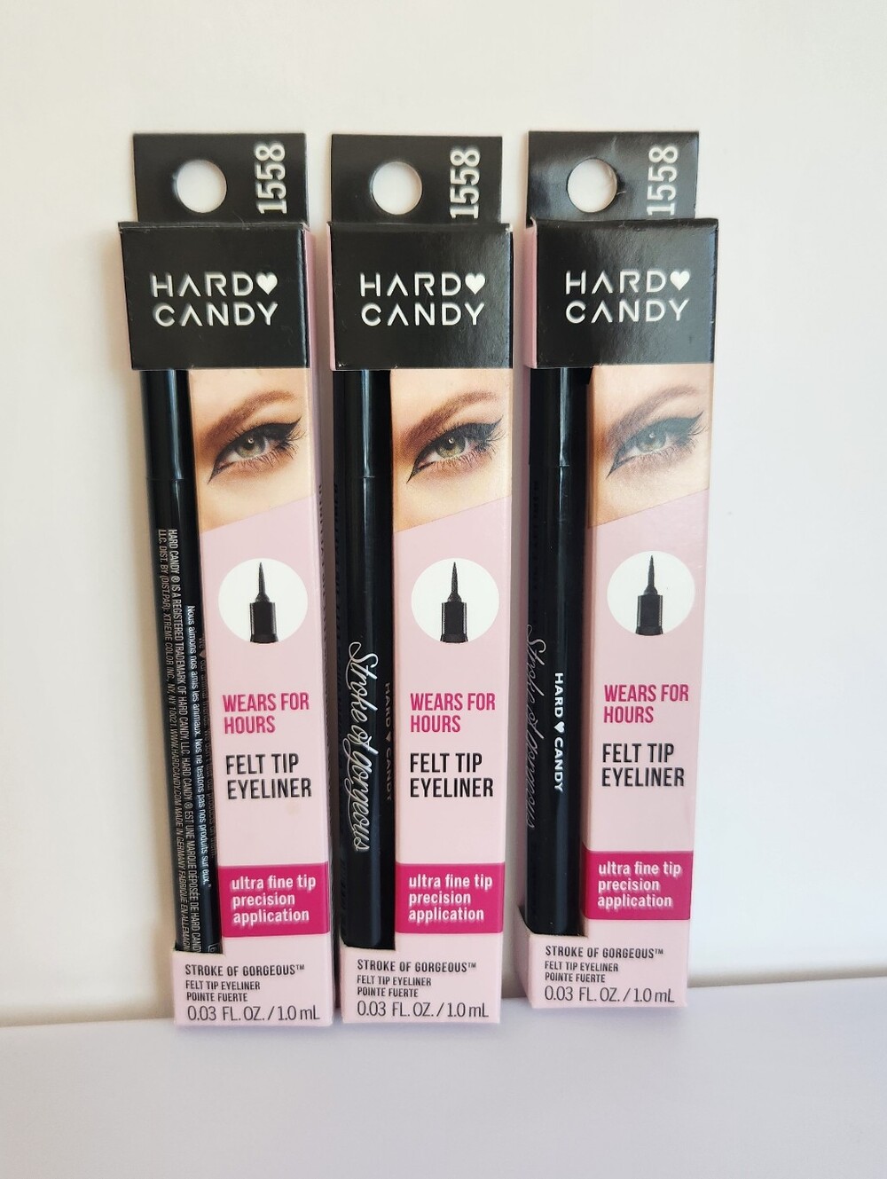 Lot of 3#1558 Little Black Dress Hard Candy Stroke of Gorgeous Felt Tip Eyeliner